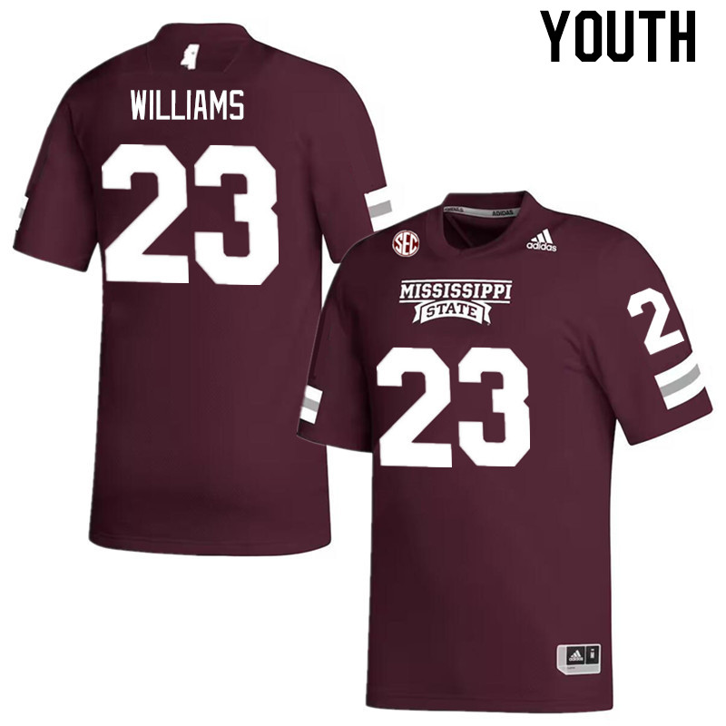 Youth #23 Trevion Williams Mississippi State Bulldogs College Football Jerseys Stitched Sale-Maroon
